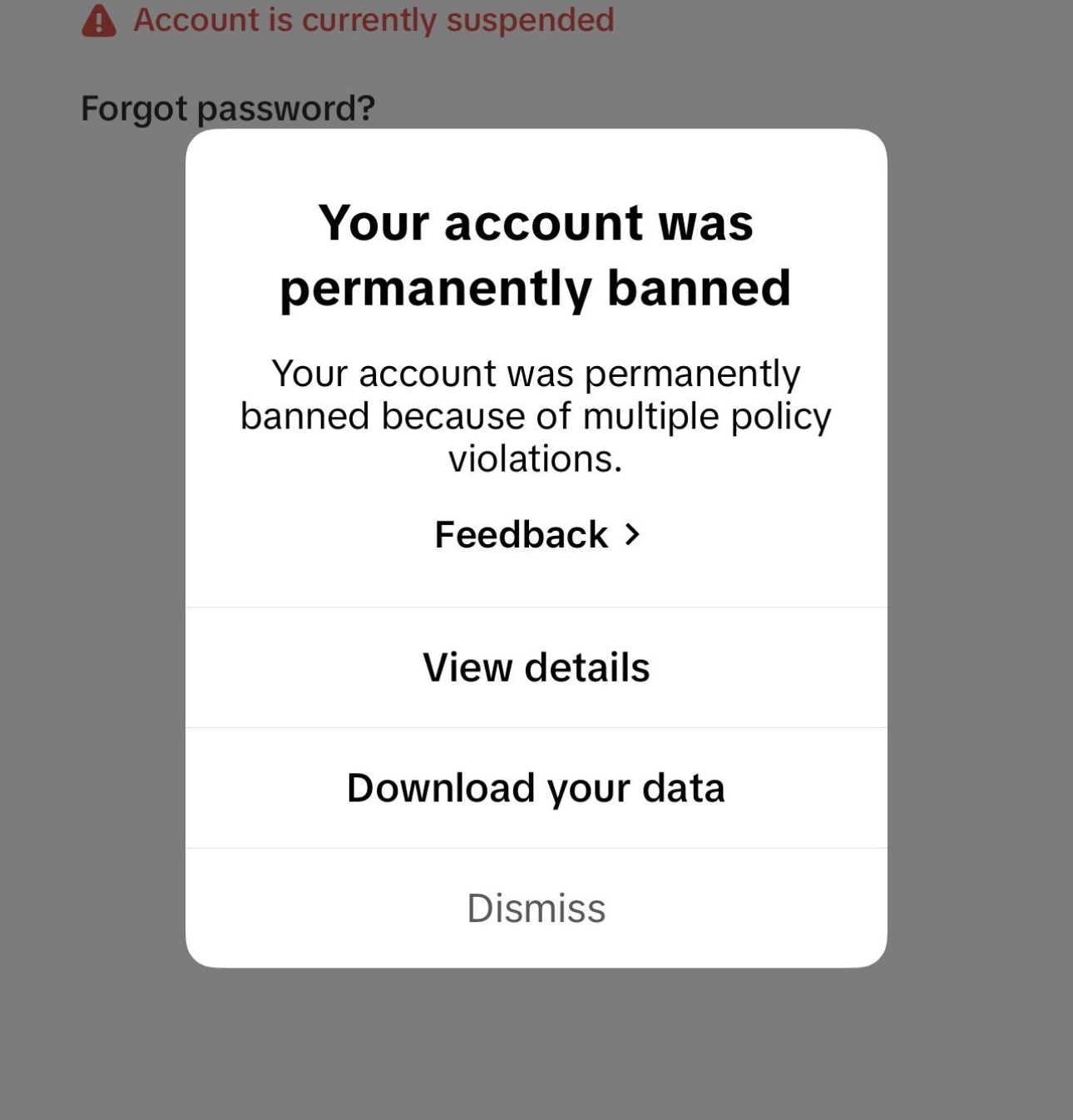 account restricted notice
