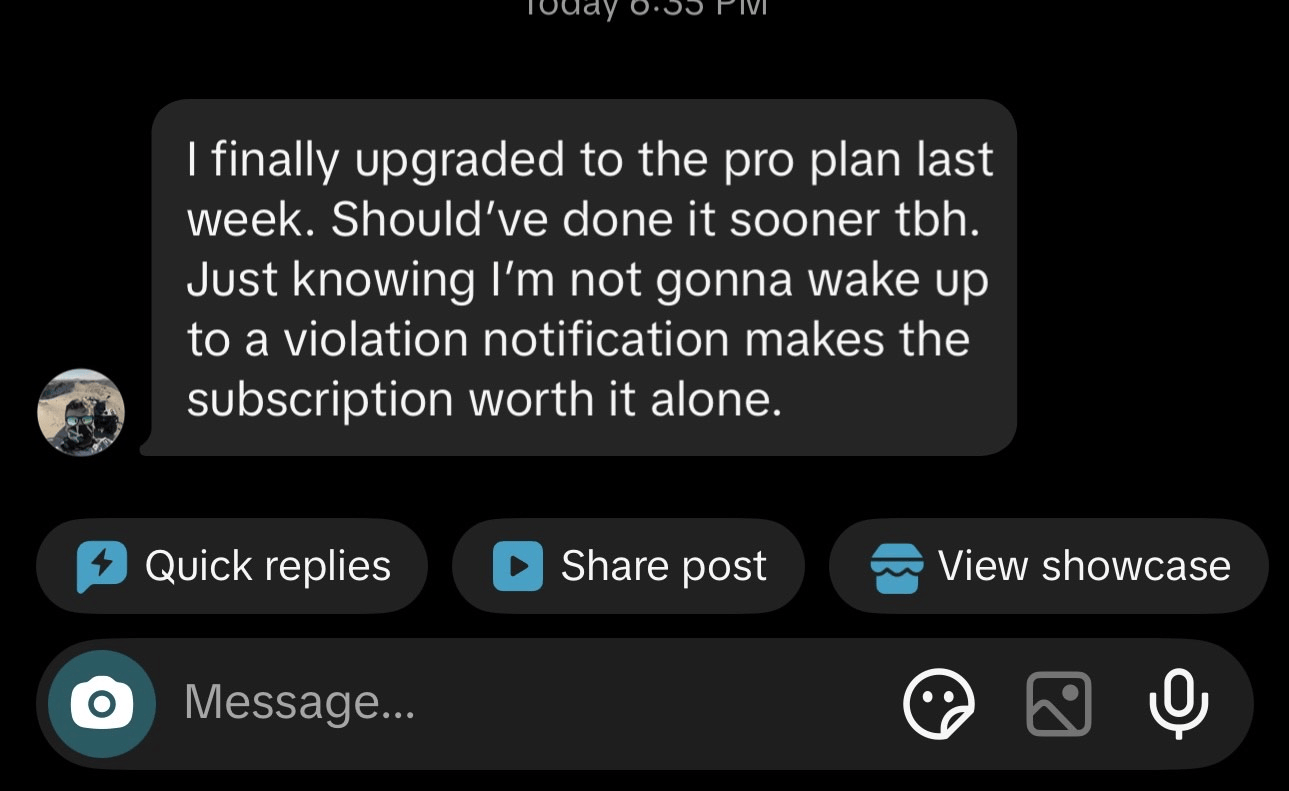 user testimonial